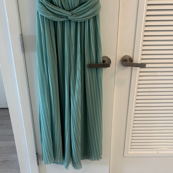 Medium Zara Sea Foam Pleated Cropped Jumpsuit - Picture 7 of 8